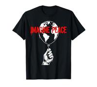 Imagine Peace Globe Hand Earth Balloon Maglietta