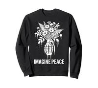 Imagine Peace Grenade Flowers Harmony Message Felpa
