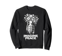 Imagine Peace Grenade Flowers Harmony Message Felpa