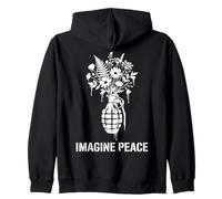 Imagine Peace Grenade Flowers Harmony Message Felpa con Cappuccio