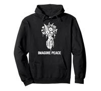 Imagine Peace Grenade Flowers Harmony Message Felpa con Cappuccio