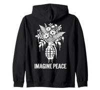 Imagine Peace Grenade Flowers Harmony Message Felpa con Cappuccio