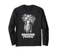 Imagine Peace Grenade Flowers Harmony Message Maglia a Manica