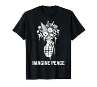 Imagine Peace Grenade Flowers Harmony Message Maglietta