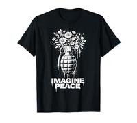 Imagine Peace Grenade Flowers Harmony Message Maglietta