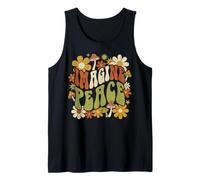 Imagine Peace Retro Flowers Mushrooms Canotta