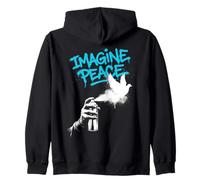 Imagine Peace Spray Paint Dove Urban Art Style Felpa con Cappuccio
