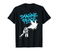 Imagine Peace Spray Paint Dove Urban Art Style Maglietta
