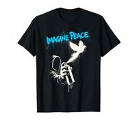 Imagine Peace Spray Paint Dove Urban Art Style Maglietta