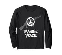 Imagine Peace Symbol Ban Weapons Maglia a Manica