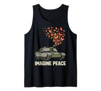 Imagine Peace Tank Butterfly Flowers Canotta