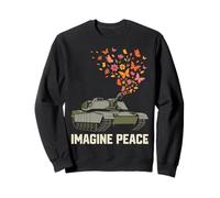 Imagine Peace Tank Butterfly Flowers Felpa