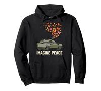 Imagine Peace Tank Butterfly Flowers Felpa con Cappuccio