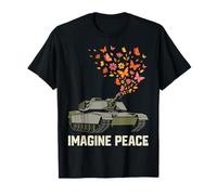 Imagine Peace Tank Butterfly Flowers Maglietta