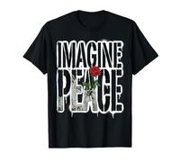 Imagine Peace with Rose Symbol of Hope Maglietta