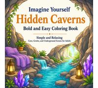 Imagine Yourself Hidden Caverns Bold and Easy Coloring Book: Simple and Relaxing Cave, Grotto, and Underground Scenes for Adults