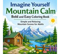 Imagine Yourself Mountain Calm Bold and Easy Coloring Book: Simple and Relaxing Mountain Scenes for Adults