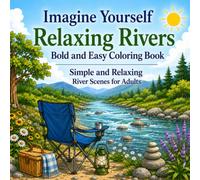 Imagine Yourself Relaxing Rivers Bold and Easy Coloring Book: Simple and Relaxing River, Bridge, and Riverside Scenes for Adults