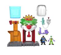 Imaginext DC Super Friends - La Casa delle Risate di Joker, playset con 2 personaggi e tanti accessori inclusi, effetto cambia colore con acqua calda e fredda, giocattolo per bambini, 3+ anni, HMX55
