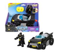 Imaginext DC Super Friends Metal Force Batmobile veicolo giocattolo | Set con Batmobile, action figure di Batman da 7,5 cm e accessori, include lanciatore e 2 dischi, JFJ68