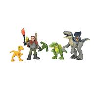Imaginext Jurassic World - Set Inseguimenti Giurassici con Owen Grady e Blue, include 1 personaggio snodato, 3 dinosauri e 8 accessori di tracciamento, giocattolo per bambini, 3+ anni, HND46