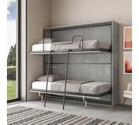 IMAGO FACTORY Kendo Doppio - Mobile Letto a Scomparsa Singolo 2 Letti a Scomparsa (L.200 P.106 H.191) Letto a Scomparsa Orizzontale 100% Made in Italy (Materassi non Compresi, Cemento)