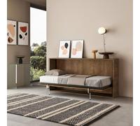 IMAGO FACTORY Kendo Singolo - Mobile Letto a Scomparsa Singolo (L.200 P.106 H.97) Letto a Scomparsa Orizzontale 100% Made in Italy, Letti a Scomparsa (Materasso non Compreso, Noce)
