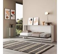 IMAGO FACTORY Kendo Singolo - Mobile Letto a Scomparsa Singolo (L.200 P.106 H.97) Letto a Scomparsa Orizzontale 100% Made in Italy, Letti a Scomparsa (Materasso non Compreso, Bianco Frassino)