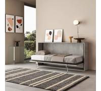 IMAGO FACTORY Kendo Singolo - Mobile Letto a Scomparsa Singolo (L.200 P.106 H.97) Letto a Scomparsa Orizzontale 100% Made in Italy, Letti a Scomparsa (Materasso non Compreso, Cemento)