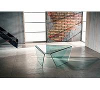 IMAGO FACTORY Tribeca | Tavolino da Salotto Moderno, Tavolo da Soggiorno, Tavolino da Caffè, Mobili Soggiorno in Vetro Curvato, Design Moderno