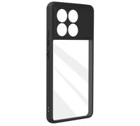 iMak, Cover per Xiaomi Poco X6 Pro rigida bordo flessibile rinforzato, Nero