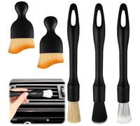 IMALPQPP 5 Pennelli per Detailing - Kit Pulizia Auto Interni, Pennelli Morbidi per Abitacolo, Bocchette d’Aria e Fessure, Set Versatile