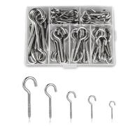 IMALPQPP Set da 115 pezzi con gancio da soffitto e viti con gancio, include piccoli ganci a vite per parete e soffitto, ideali per piante, tazze, chiavi o decorazioni in casa, ufficio o giardino.