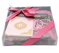 Imani Aksa Islam Tesbih - Tappeto da preghiera extra fine da asporto, salvaspazio, regalo per musulmani convertiti 1,20 x 0,70 m, 200 g, Namazlik Seccade Salah Sejadah... (rosa)