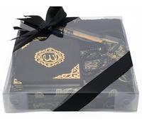 Imani Aksa Islam Tesbih - Tappeto da preghiera extra fine, salvaspazio, regalo per musulmani convertiti 1,20 x 0,70 m, 200 g, Namazlik Seccade Salah Sejadah... (nero)