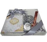 Imani Aksa Tappeto Preghiera Islamico-Regalo Musulmana con Perline e Prenota Surah- Sajadah- Seccade- Janamaz- Prayer Rug- Pregazione- Islamici- Eid
