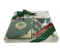 Imani Aksa Tappeto Preghiera Islamico-Regalo Musulmana con Perline e Prenota Surah- Sajadah- Seccade- Janamaz- Prayer Rug- Pregazione- Islamici- Eid