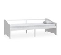 imasay Divano Letto a 3 Posti Bianco Legno Massello di Pino ,Bianco, 204 x 98 x 66 cm
