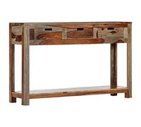 imasay Tavolo Consolle con 3 Cassetti 120x30x75 cm Legno di Sheesham Robusto e durevole