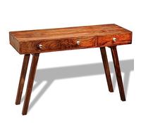 imasay Tavolo Consolle con 3 Cassetti 76 cm Legno Massello di Sheesham Robusto e durevole