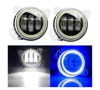 IMAWUHM Faro Anteriore Per Skoda Per Fabia Mk1 2005 2006 2007 2008 2 X Auto Destra + Sinistra Canbus LED Fendinebbia DRL Angelo Occhio Nebbia Lampada Marcia Diurna 9006(White and Blue)