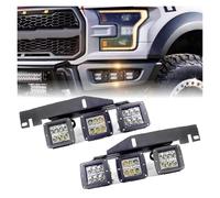 IMAWUHM Faro Principale Fari 6 Pezzi Per Ford Per F150 Per SVT Per Raptor Per Camion 2017 2018 2019 2020 Paraurti Anteriore 18W LED Fendinebbia Con Set Staffe Montaggio(Spot Beam Set)