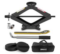 IMAYCC Cric Per Auto Universale 2.5T/2500kg, Cric Auto Per BMW Con Tampone In Gomma BMW, Cric Portatile Per Auto Serie1/3/5/6/7/Z/X Con Chiave Per Dadi Ruota, Kit Emergenza Auto Per Auto BMW Serie