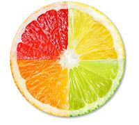 IMAYONDIA Tappetino per il mouse, rotondo, con frutta tropicale, piccolo tappetino per mouse per scrivania, tappetino per mouse per cibo, divertente e colorato, tappetino per mouse rotondo in gomma