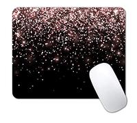 IMAYONDIA Tappetino per mouse, colore oro rosa glitterato, con base in gomma antiscivolo, tappetino per mouse da donna, tappetino per mouse per lavoro, gioco, ufficio, 24 x 20 cm, bellissimo design
