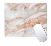 IMAYONDIA Tappetino per mouse, marmo bianco e oro rosa, tappetino per mouse con base in gomma antiscivolo, tappetino per mouse da donna, per lavoro, ufficio, casa, 24 x 20 cm, texture astratta