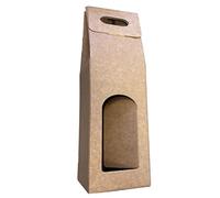 IMBALLAGGI 2000-1 Scatola Portabottiglie Marrone - Scatole di cartone per bottiglie di vino prosecco champagne - Confezione da 1 bottiglia - Ideali per Natale e occasioni speciali