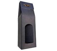 IMBALLAGGI 2000-1 Scatola Portabottiglie Nera - Scatole di cartone per bottiglie di vino prosecco champagne - Confezione da 1 bottiglia - Ideali per Natale e occasioni speciali