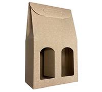IMBALLAGGI 2000-10 Scatole Portabottiglie - Scatole di cartone per bottiglie di vino prosecco champagne - Confezione da 2 bottiglie - Ideali per Natale e occasioni speciali