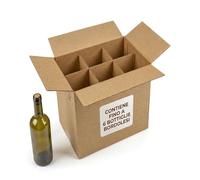 IMBALLAGGI 2000-5 Scatole automontanti 23x15x30 per 6 bottiglie bordolesi con alveare interno, confezione vino sicura e pratica per spedizioni, cantine e regali